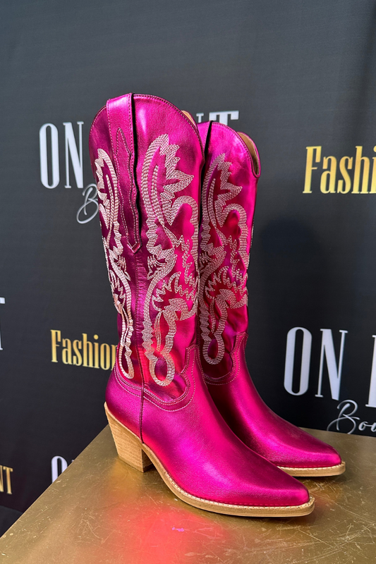 Metalic Fuchsia Cowboy Boots